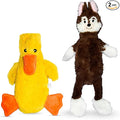 FGA MARKETPLACE Duck-Fox Flat NO Stuffing NO Squeak Plush Dog Toy, Funny Style Will Entertain Your Pet for Hours, Recommended for Small and Medium Dog 21 INCH Long