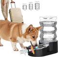 RIZZARI 7L Dog Water Bowl Dispenser:Black Stainless Steel Gravity Bowl | Built-In Filtration/Clear Water Reservoir/Spill-Resistant Design/Easy Water Monitoring/Food-Grade Materials/Indoor Daily Use