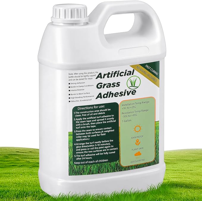 Threlaco 1 Gallon Turf Glue for Artificial Grass Artificial Turf Glue Tape Grass Paint Concentrate Carpet Green Adhesive for Synthetic Surfaces