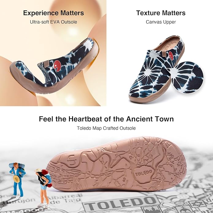 UIN Men's Mules Slipper Loafers Lightweight Mules Walking Casual Clogs Comfort Household Slip Ons Art Painted Travel Shoes Malaga Marine World