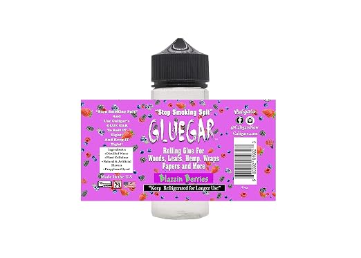 GlueGar - 4oz / 1 Gallon - Roller Size Bottles - Natural Multipurpose Glue for Paper, Wrap & Cigars - Berry Scented, 4 oz