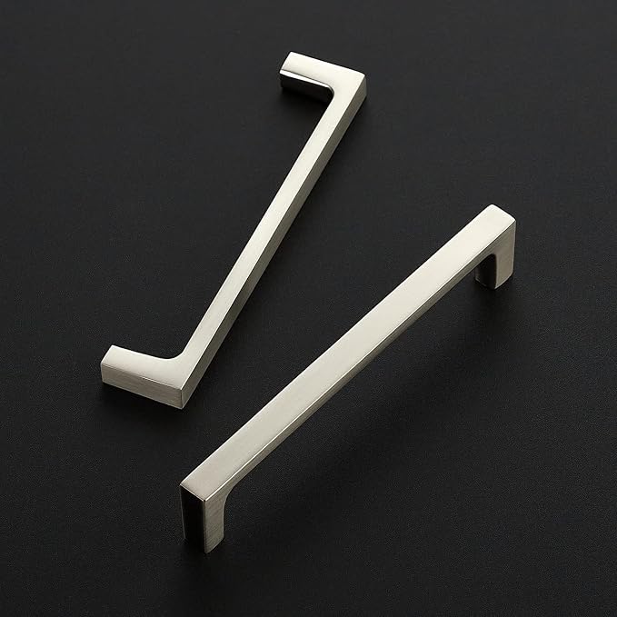 Ravinte 15 Pack Solid 5 Inch Square Cabinet Handles - Brushed Nickel Pulls for Drawers and Kitchen Cabinets - Hardware Handles