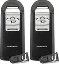 Hamilton Beach Smooth Touch Electric Automatic Can Opener Easy Push Down Lever,For All Standard-Size&Pop-Top,Extra Tall,With Bottle Opening Accessory and Built-In Knife Sharpener,Black(Pack of 2)