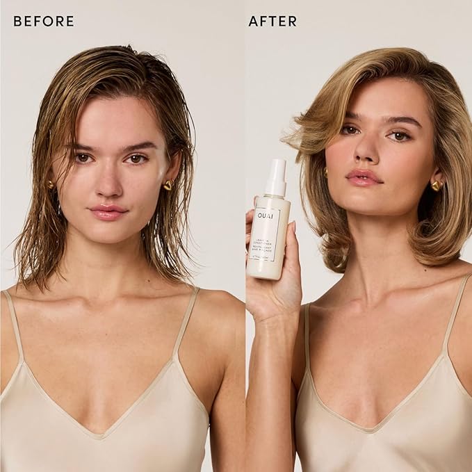 OUAI Leave In Conditioner & Heat Protectant for Hair - Prep Hair for Styling or Use as Detangling Spray to Fight Frizz & Flyaways - No Parabens, Sulfates or Phthalates (4.7 oz)