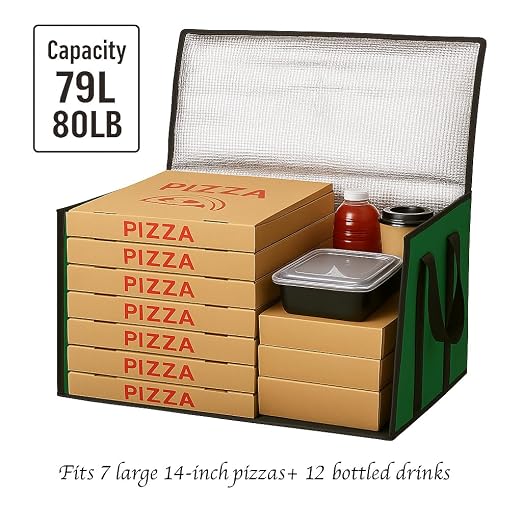 Bodaon 3-Pack Insulated Food Delivery Bag, XXXL Pizza Cooler Bags, Rideshare Delivery Bag, Thermal Cold/Hot Styrofoam Carrier for Catering/Shopping/Travel/Car, Warmer/Frozen
