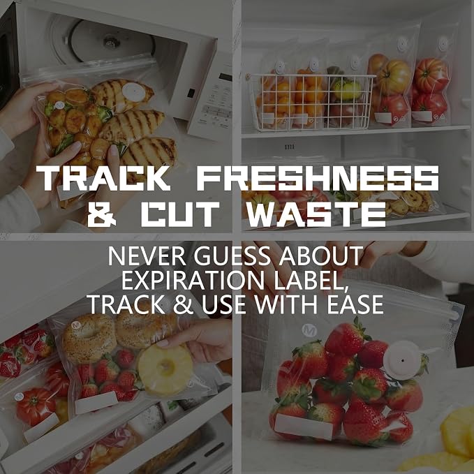 30-Pack Medium Vacuum Sealer Bags & 2 Bonus Sealing Clips, Compatible with Chef Preserve – BPA-Free (10 x 11 in) Reusable Food Storage Bags for Freezer, Microwave, Sous Vide – Leak-Proof