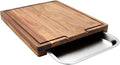 ZWILLING BBQ+ Cutting Board with Stainless Steel Tray, Acadia Wood, 17" x 14" x 13"