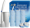 Disposable Toilet Brush,Toilet Bowl Cleaner,Wall Mounted Toilet Bowl Brush with 36 Refills for Deep Toilet Cleaning,Toilet Brush and Holder Set for Hygienic Bathroom Maintenance(White)