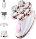 Electric Razors for Women, Rotary Shaver for Legs, Bikini, and Underarms Hair Removal, Wet & Dry Waterproof Grooming Kit, Cordless Lady Trimmer, ChampagneRose