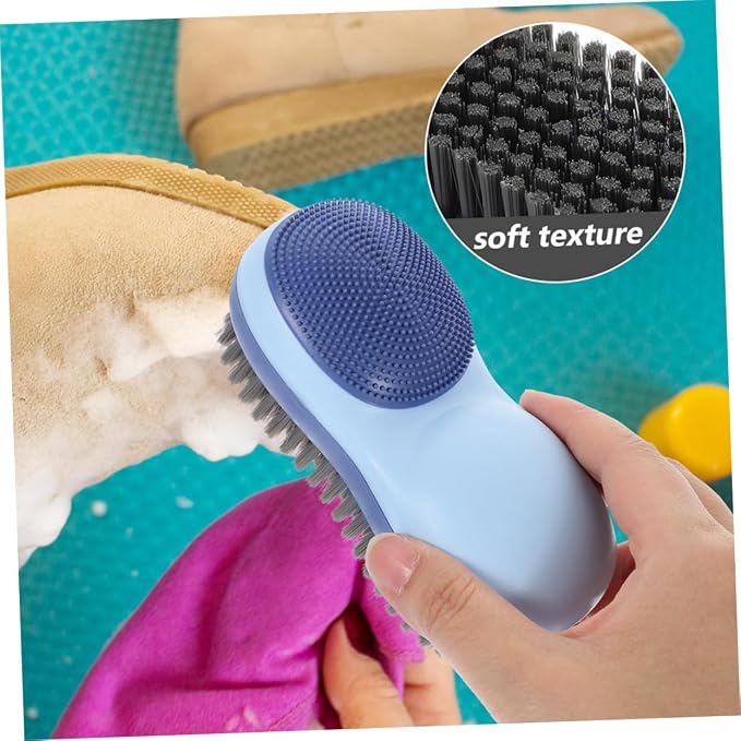Healeved 4pcs Multi-Function Brush Soft Bristle Cleaning Brush for Clothes Shoes and More for Home Office Kitchen and Bathroom Use Iceberg