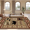 Fish Plaid Wildlife Rugs for Hallway Non-Slip Rustic Cabin Bear Rug Couch Decor Luxury American Style Floor Carpet 2'x3'