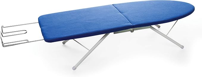 Camco Folding Ironing Board- Easily Folds for Convenient Storage After Each Use Perfect for Traveling, RVs and Campers- (43904), Blue and White