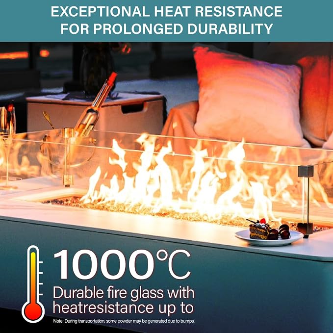 NUPICK 10 Pound Fire Glass, 1/4 Inch Reflective Fire Pit Glass | Tempered Fire Pit Rocks for Propane or Natural Gas, Glass Rocks for Fire Pit Table, Fireplace, Fire Bowl, Pacific Blue