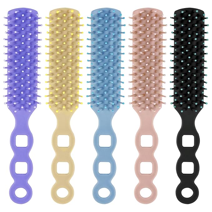 100 Pcs Hair Brush and Comb Set in Bulk for Homeless Individually Wrapped, Bulk Comb Brush Hairbrush for Women Kids Hotel Homeless Charity (Bright Color)