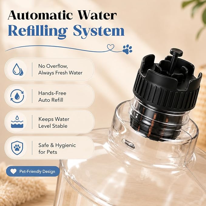 Automatic Dog Water Dispenser 3 Gallon/11L Gravity Stainless Steel Water Waterer Feeder, BPA-Free Large Capacity Water Feeding Bowls for Medium & Large-Sized Dogs,Cats