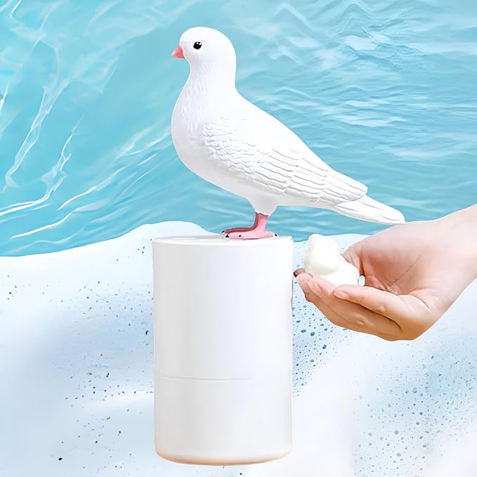 Peace Bird Foam Soap Dispenser-Pigeon And Bald Eagle Shaped Foam Hand Washer, Suitable for Kitchen and Bathroom, Automatic Liquid Soap Dispenser, Touchless Battery Powered Hand Washer (Pigeon (white))