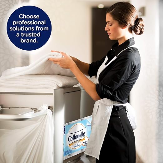 Cottonelle Professional Standard Roll Toilet Paper, Bulk (12456), Ultra CleanCare Bathroom Tissue, Clean Ripple Texture, White (48 Rolls of 170 Sheets, 8,160 Sheet Total)