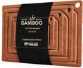 Hiware 4 Pieces Extra Large Wooden Cutting Boards Set- Bamboo Cutting Boards for Kitchen Meal Prep & Serving, Cutting Board with Deep Juice Groove & Built-in Handles, Charcuterie & Chopping Board