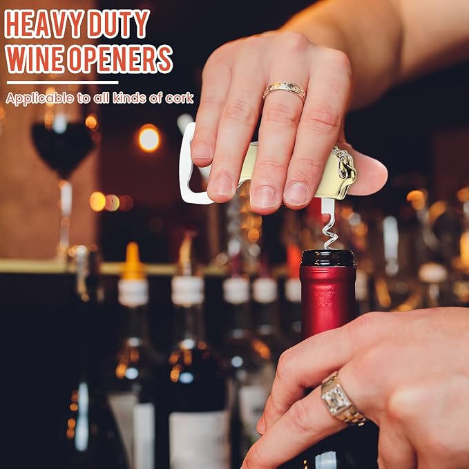 Ziliny 24 Pcs Bottle Opener Keychain Bulk Wine Bottle Beer Opener Keychain 3.27" Stainless Steel Corkscrew Waiter Corkscrew Wine Keyring Gifts for Christmas Bar Party Wedding Home (Mix Color)