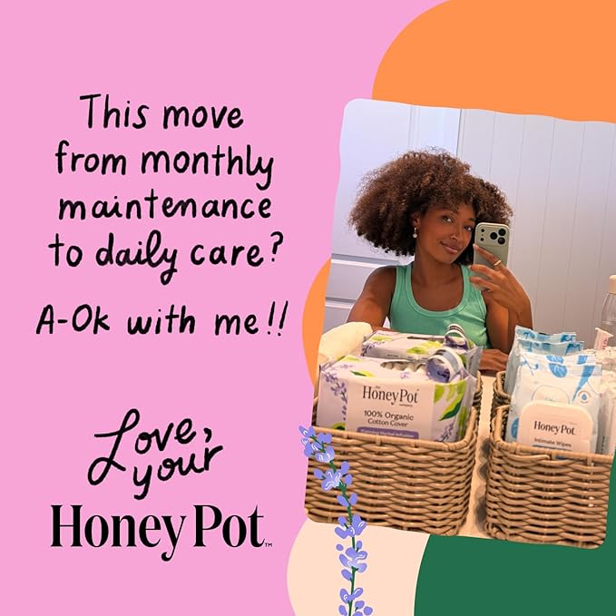 The Honey Pot Company - Feminine Wipes - Sensitive - pH Balancing, Herbal Infused Plant-Based Feminine Care for Sensitive Skin - Cleansing Wipes for Women - 30ct (Pack of 3)