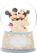 Enesco Disney Traditions Collection by Jim Shore Mickey and Minnie Mouse Happily Ever After Wedding Waterball- Decorative Hand Painted Collectible Disney Snow Globe Glass Home Decor Statue, 6.5 Inch