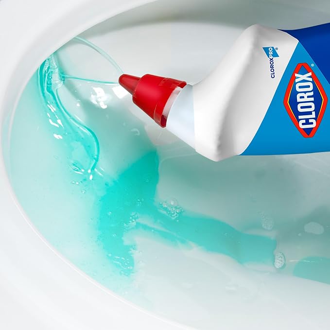 CloroxPro Toilet Bowl Cleaner with Bleach, Clorox Automatic Toilet Cleaner, Kills Germs and Removes Stains, Fresh Scent, 24 fl. oz., Pack of 12