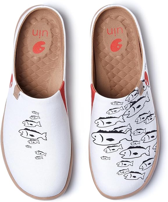 UIN Men's Mules Slipper Loafers Lightweight Mules Walking Casual Clogs Comfort Household Slip Ons Art Painted Travel Shoes Malaga Marine World