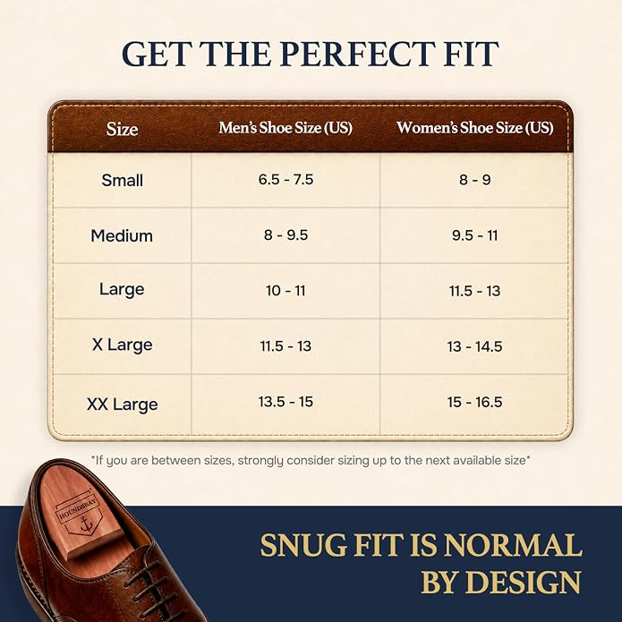 HOUNDSBAY Cedar Shoe Tree, Shoe Trees for Men & Women - Shaper & Stretcher | 100% Aromatic Red Cedar Wood Shoe Trees for Boots & Sneakers, Natural Crease Protector & Shoe Shaper, Shoe & Boot Trees