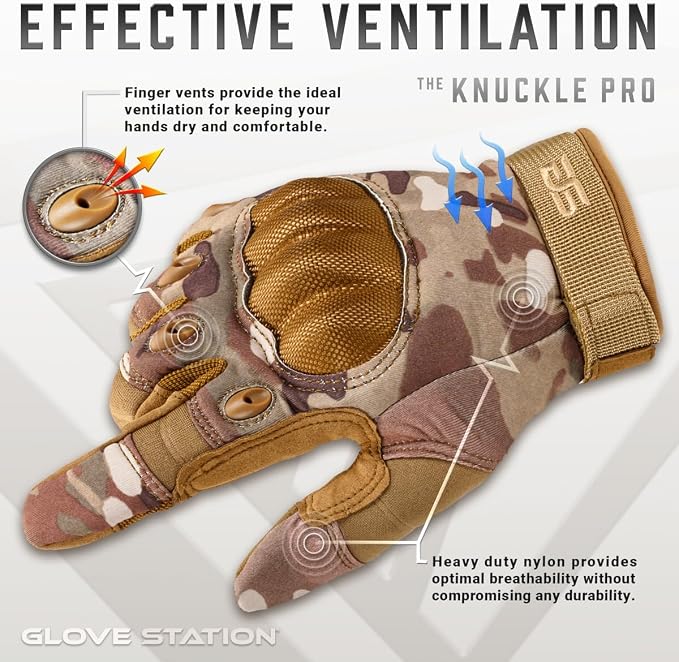 Glove Station Hard Knuckle Utility Gloves, Touchscreen, TACHK258, 2XL | TPR Impact Shield, Touchscreen Compatible - Motorcycle, Outdoor & Utility Use