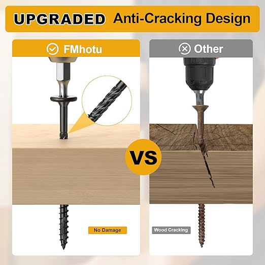 #14 x 4 Wood Structural Lag Screws | 54Pcs Star Drive Decking Wood Screws, Rust Resistant Timber Screws for Timber/Log/Landscaping Wood