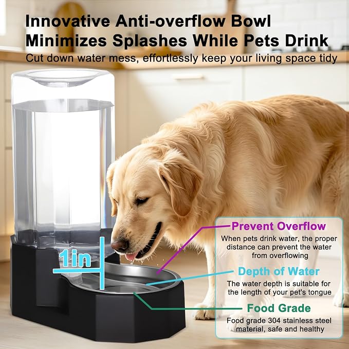Sfozstra 9L Lagre Gravity Dog Water Dispenser: Multi Pet Hydration | Long Lasting Water Supply /Multi Pet Homes /No Filter Use / Home Kennel Garage Outdoor Use/Easy Maintenance