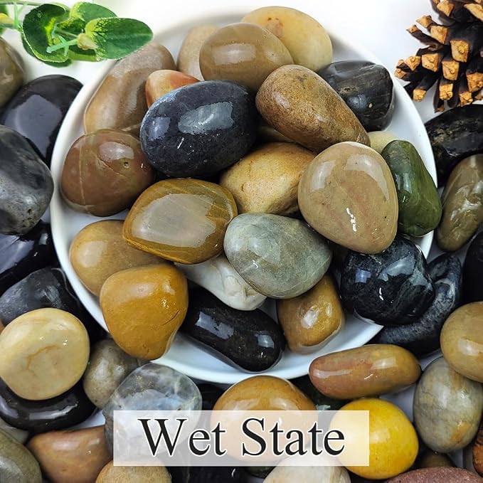 20lbs Natural River Rocks, 1"-2" Premium Pebbles for Garden | Hand-Picked Smooth Stones for Fish Tank, Flower Pots, Indoor Water Fountains, Pathways, Backyard