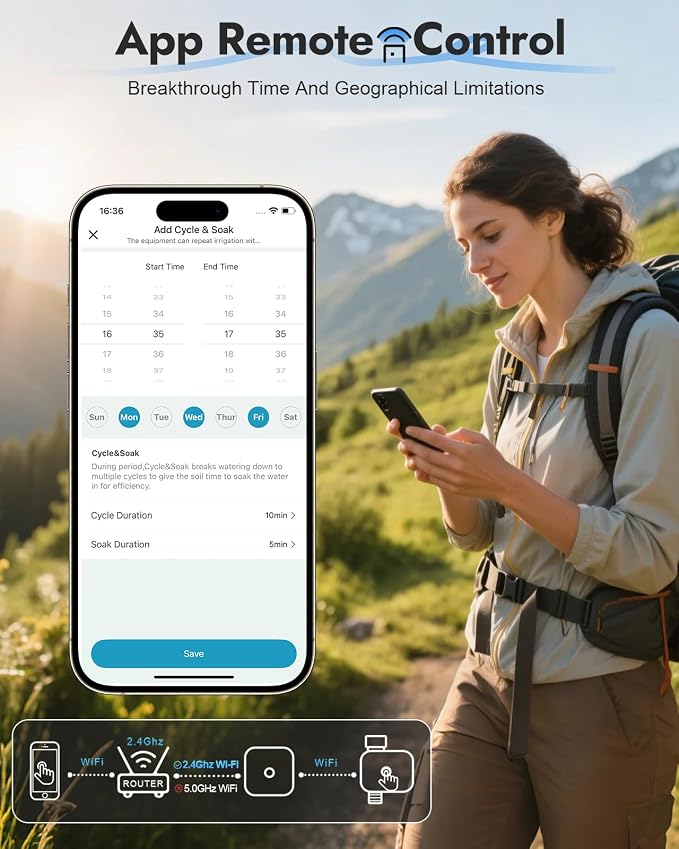 Insoma 1 Zone WiFi Water Timer with Brass Inlet, Smart Hose Timers with Hub Support 2.4GHz WiFi & Bluetooth, APP & Voice Control, Irrigation Timers with Rain Delay & Manual Watering for Yard, Lawn
