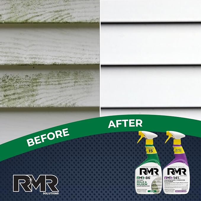 RMR Brands DIY Mold & Stain Remover Bundle, Complete Mold Killer & Mildew Prevention Kit, Disinfectant Spray, Includes 2-32 fluid ounce Bottles