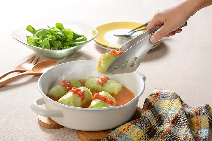 Oaks Leye LS1514 Yubisaki Server Tongs, Easy to Serve Even While Sitting, Stainless Steel, Made in Japan