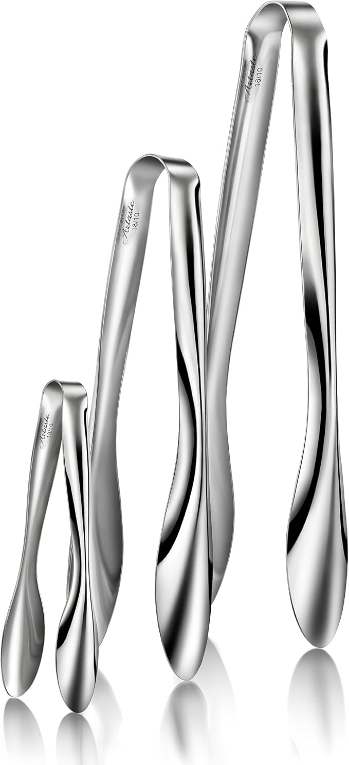 Artaste 43167 Rain 18/10 Stainless Steel Utility Tongs, Set of 3