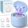 Dental Ultrasonic Retainer Cleaner Machine: 45kHz Dental Cleaning Pod with Digital Timer & 200ML, Cleaning for Dentures, Mouth Guards, Aligners, Night Guards, Braces, Toothbrush Heads & Jewelry, Blue