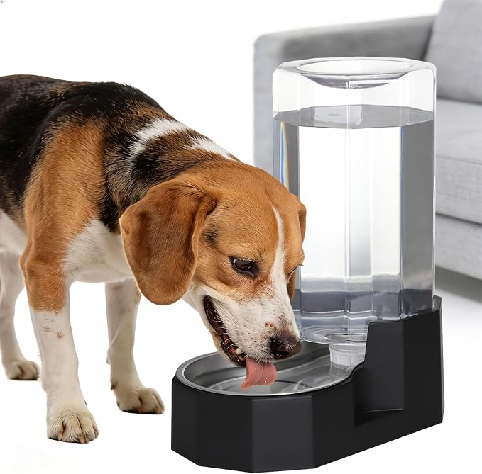 Sfozstra 8L Large Dog Water Dispenser: Gravity Pet Water Station | 304 Stainless Steel Bowl/Spill-Proof / Non-Slip Base/Easy-Clean/ For Large Dogs & Multi-Pet Homes, Garage/Patio