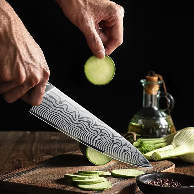 HOSHANHO 3 Pcs Knife Set, Professional Kitchen Knife Set, Pakkawood Handle | Ultra Sharp Chef Knives Set for Kitchen High Carbon Powder Steel, Japanese Cooking Knife Set with Elegant Gift Box