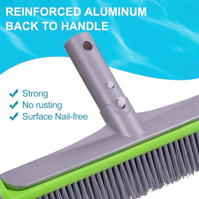 Sepetrel Pool Brush Head for Cleaning Walls,Heavy Duty Inground/Above Ground Swimming Pool Round Scrub Brushes with Premium Strong Bristle & Reinforced Aluminium Back