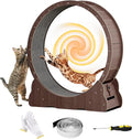 Homegroove Cat Running Wheel, 45" Large XL Cat Exercise Wheel Treadmill with Carpeted Runway for Kitty’s Longer Life (Brown)