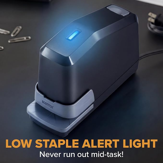 Bostitch Office Impulse Heavy Duty Electric Stapler Value Pack, 45 Sheet Capacity, Includes 5,000 Staples & Staple Remover, No-Jam, Faster Stapling, Black