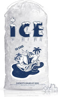 50 Pack Ice Bags 20 lb, Heavy-Duty Ice Bags with Drawstring, Portable Ice Cube Storage and Freezer Keeper (2 Mils Thickness)