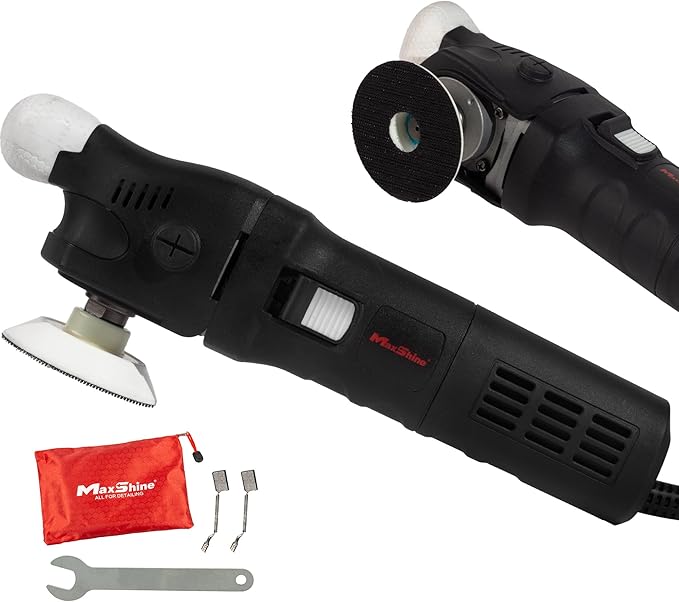 Maxshine M550 Rotary Polisher – 550W Compact Car Buffer with 3” Backing Plate, 5/8” Thread & 6-Speed Control – Auto Detailing Tool for Cars, Trucks, SUVs & Boats, Paint Correction & Swirl Removal