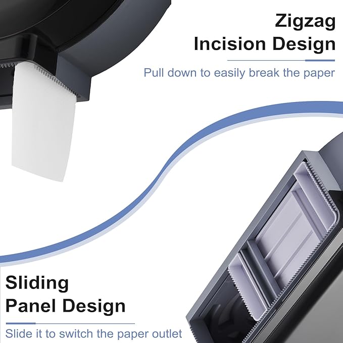 Twin Jumbo Roll Toilet Paper Dispenser, Commercial 9” Double Toilet Paper Holder Wall Mount, Industrial Tissue Dispenser with Key Lock, Tissue Holder with Dual Dispenser for Bathroom