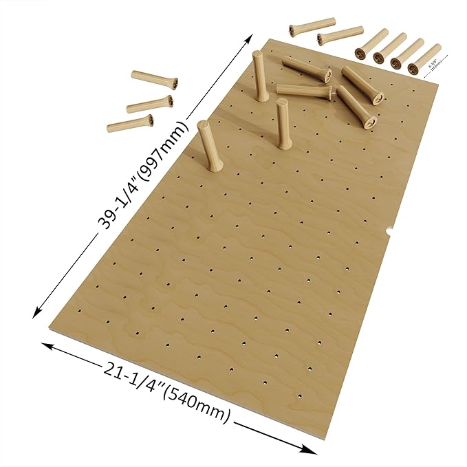 Dowell 39.25" x 21.25" Drawer Divider Organizer Wood Peg Board - 16Pegs