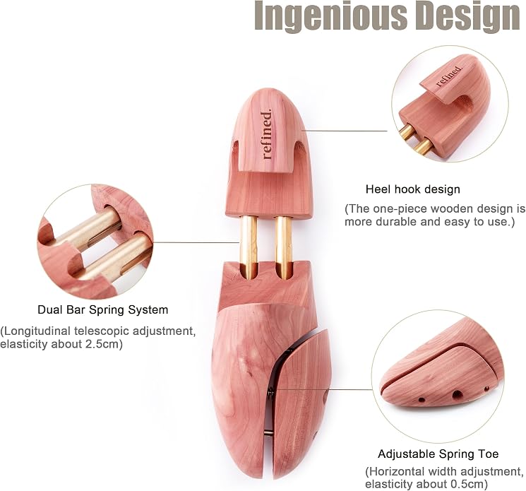 Refined.Cedar Shoe Tree Red Cedar Wooden Shoe Trees with Twin Tubes,Men's Twin Tubed Shoe Trees 6-16Sizes shoe tree wood