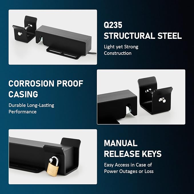 CO-Z Automatic Electric Gate Lock for Single Double Swing Gate Opener, Universal 24VDC Electromagnetic Gate Locks for Outdoor Fence, Electric Gate Latch Magnetic Gate Closer for Gate Operator System
