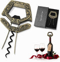 Wine Couple 3 in 1 Wine Bottle Opener, Ah So Two Prong Corkscrew (Bronze) | For old fragile corks, beer caps and vintage bottles. Black gift box for wine lovers, collectors and gifting
