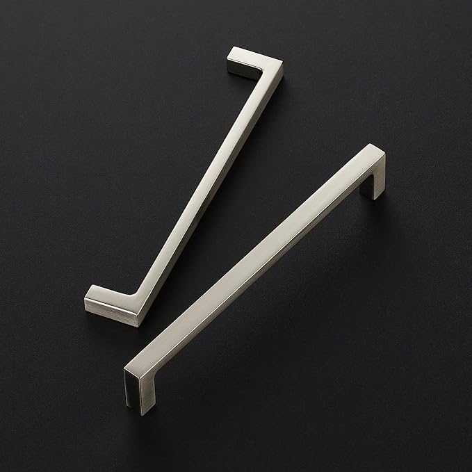 Ravinte 5 Pack Solid 6-1/4 Inch Kitchen Square Cabinet Handles Brushed Nickel Pulls Drawer Pulls Cabinet Hardware Kitchen Handles